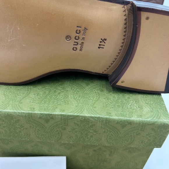 Men’s Gucci horse bit 1953 leather loafers size 11.5 fits 12.5 US made in Italy main image 4